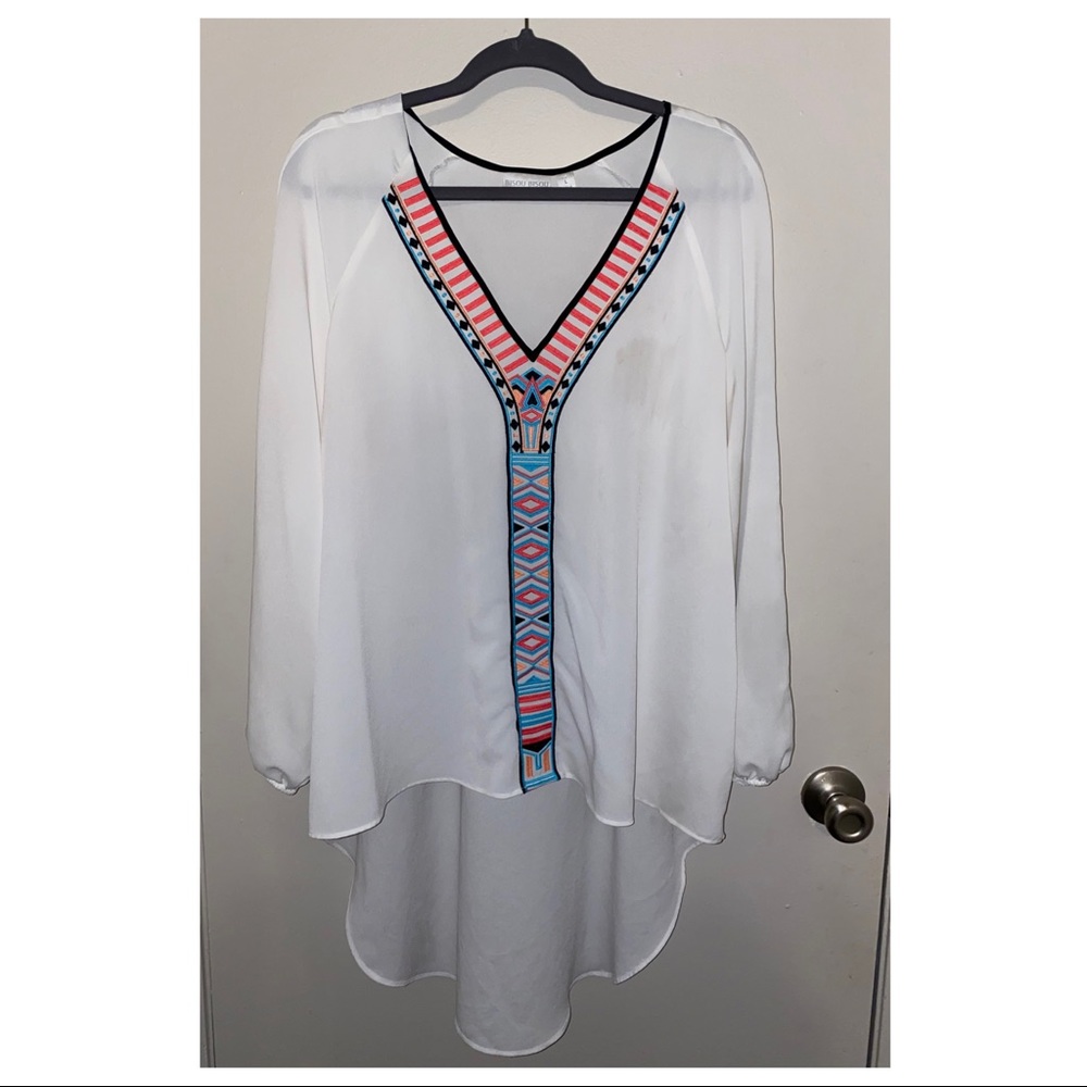 Sheer high low top